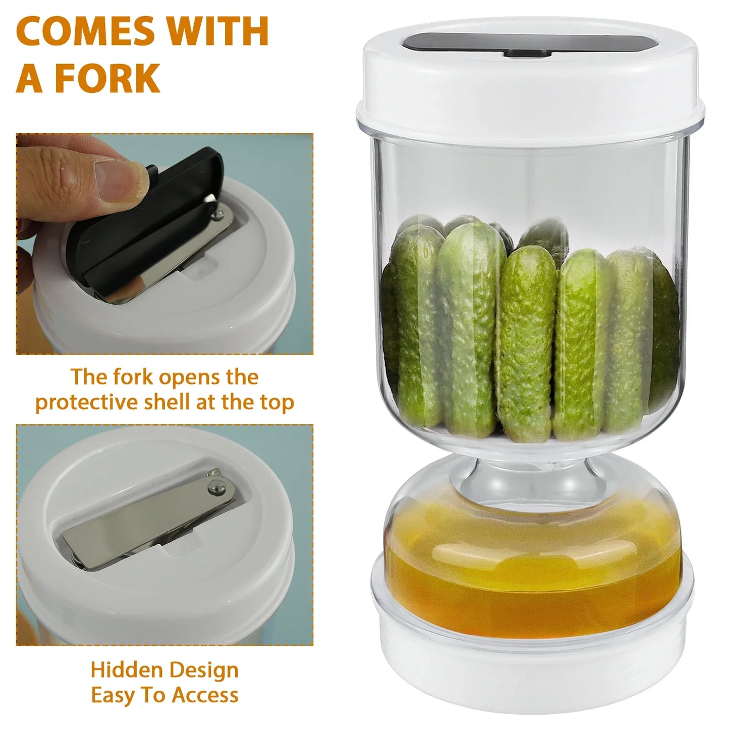Glass Pickle Jar With Fork
