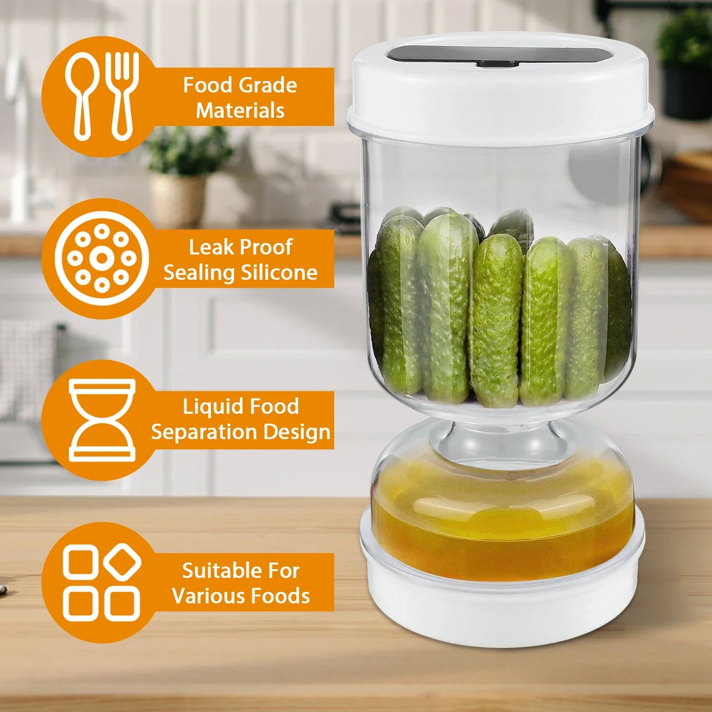 Glass Pickle Jar With Fork