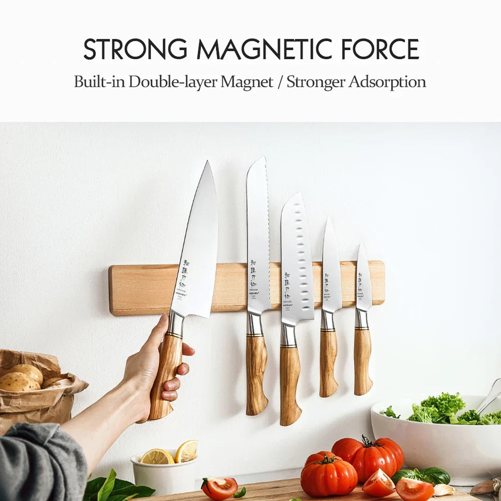 Magnetic Wood Knife Holder