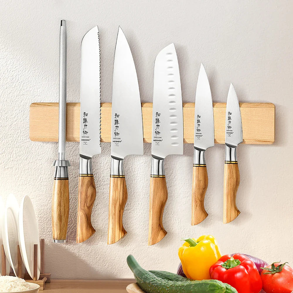Magnetic Wood Knife Holder