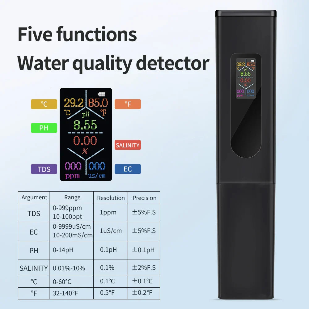 5 in 1 Water Quality Tester